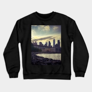 Manhattan Skyline Sunset Dumbo Brooklyn NYC Crewneck Sweatshirt